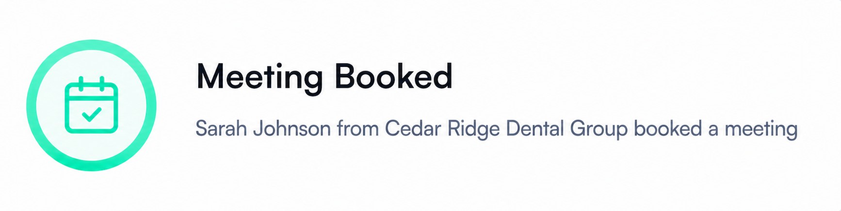 Meeting booked notification from the product